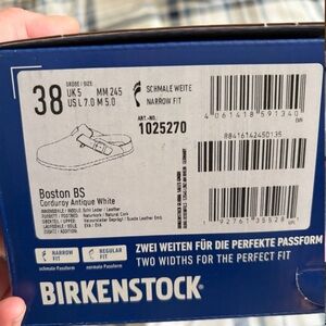 Birkenstock Boston Corduroy Clogs in Antique White